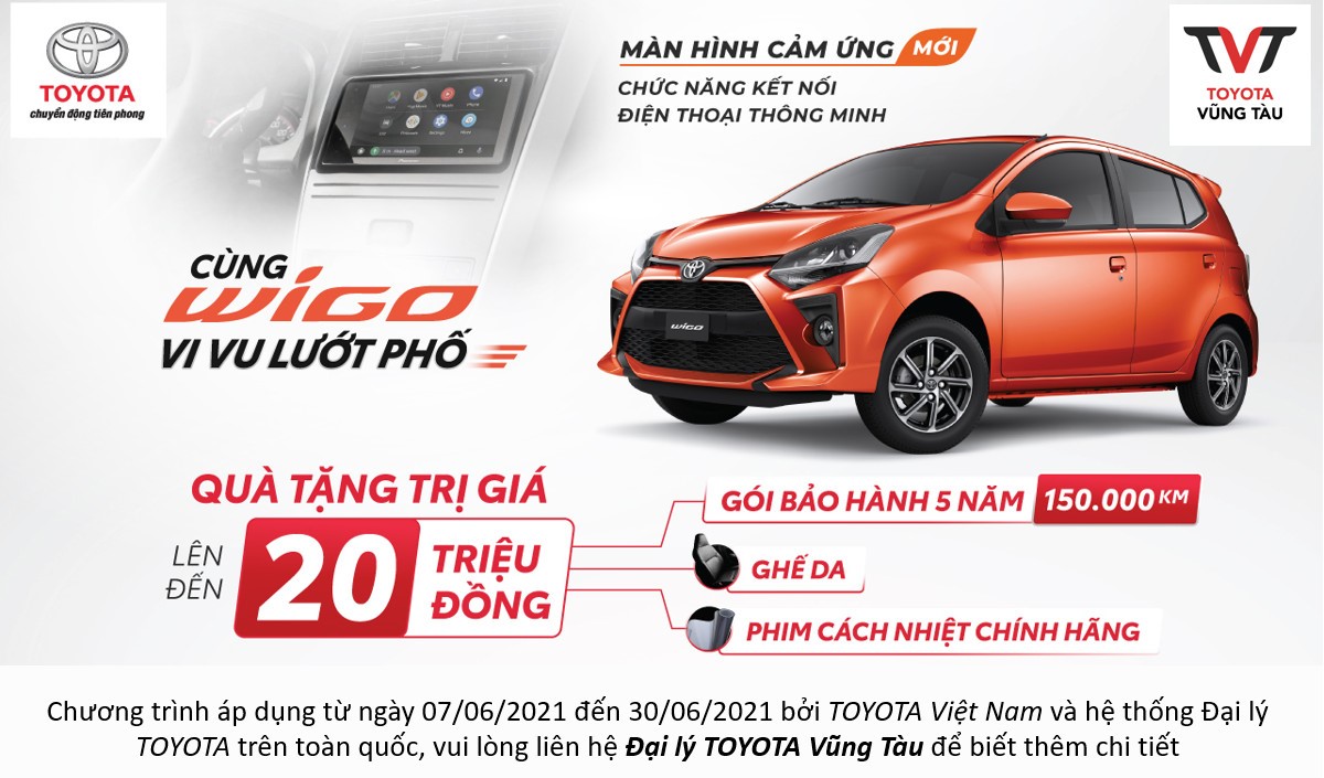Toyota Việt Nam khuyến mãi cho dòng xe Vios 2021, Wigo 2021 và Rush 2021
