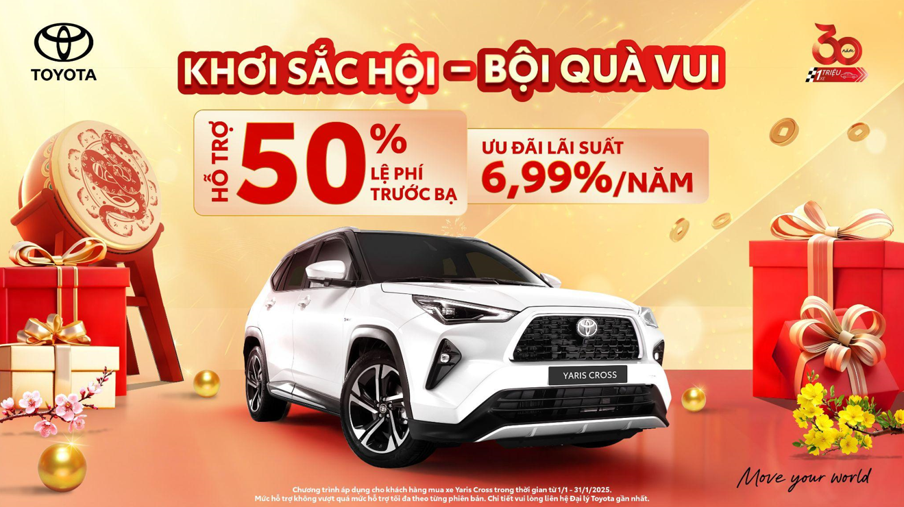 Toyota Yaris Cross ưu đãi 50% lệ phí trước bạ – Tháng 9/2025